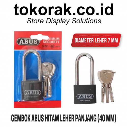 GEMBOK ABUS HITAM LEHER PANJANG
